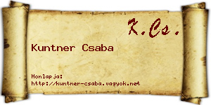 Kuntner Csaba névjegykártya