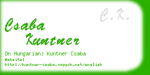 csaba kuntner business card